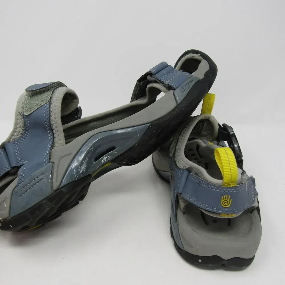 Teva Men's River Water Sandals Gray Blue Yellow Hook & Loop Adjustable US 7.5